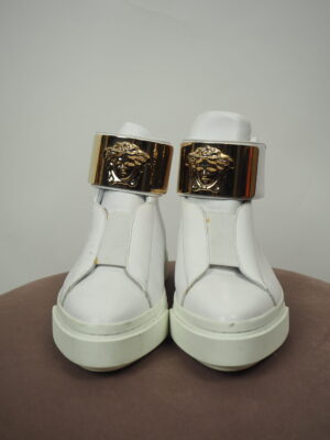 Versace White Leather Sneakers Size EU 35