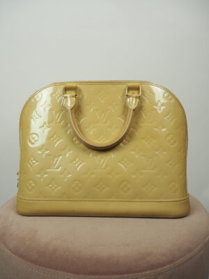 Louis Vuitton Yellow Vernis Leather Alma PM