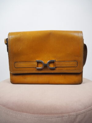 Delvaux Cognac Leather Shoulder Bag