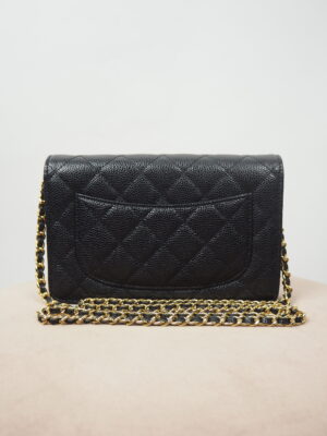 Chanel Black Leather Wallet On Chain