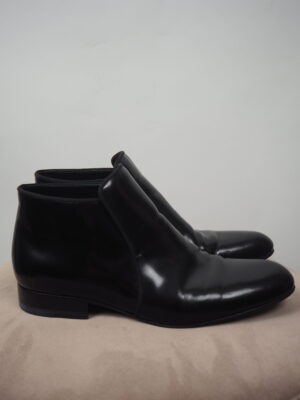 Céline Black Patent Leather Low Chelsea Boots Size EU 38