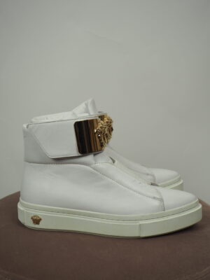 Versace White Leather Sneakers Size EU 35