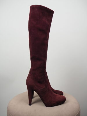 Valentino Maroon Suede Boots Size EU 35,5