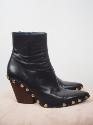 Céline Black Leather Boots Size EU 38