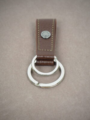 Delvaux Brown Leather Keychain