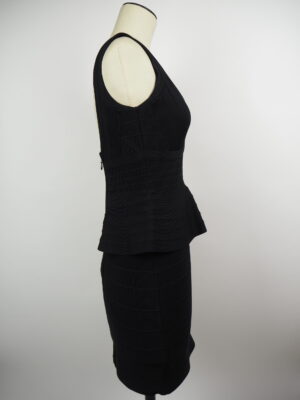 Hervé Léger Black Peplum Dress Size Medium