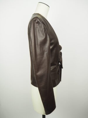 Yves Saint Laurent Brown Leather Jacket Size EU 38