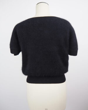 Gucci Black Angora Wool Top Size Small