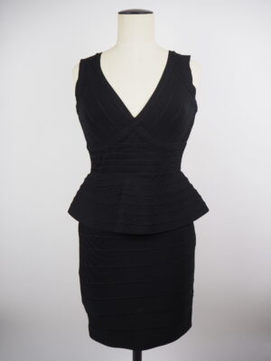 Hervé Léger Black Peplum Dress Size Medium