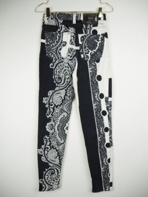 Versace Black & White Cotton Vintage Pants Size 29