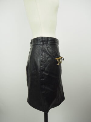 Kyuso Black Leather Skirt Size EU 40