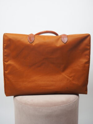 Longchamp Camel Cloth Vintage Suitcase