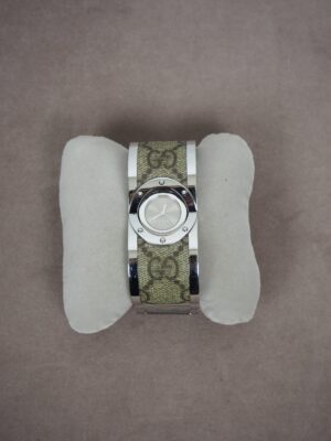 Gucci Beige Monogram Canvas Twirl Watch