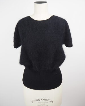 Gucci Black Angora Wool Top Size Small