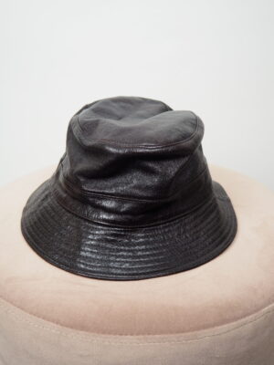 Hermès Brown Leather Bucket Hat Size 58