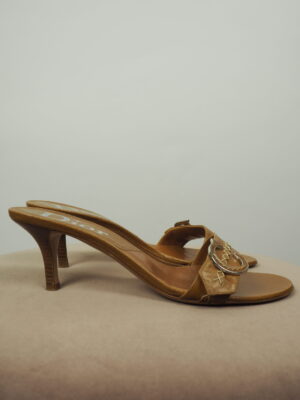 Dior Camel Leather Sandals Size EU 38