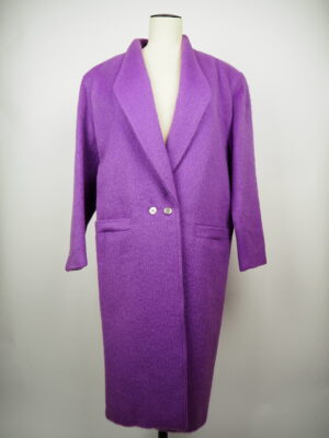 Versace Purple Alpaca Coat Size Medium
