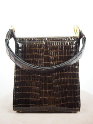 Vintage Brown Croco Leather Bag
