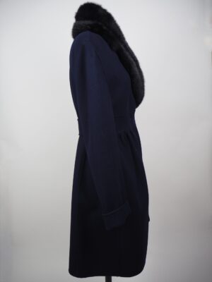 Ermanno Scervino Navy Wool Coat Size IT 42