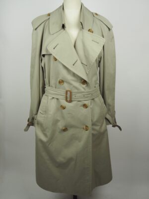 Burberry Beige Wool Trench Coat Size Large