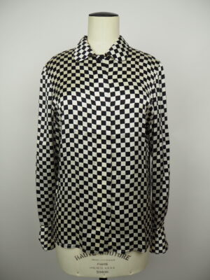 Versace Black/White Checkered Shirt Size EU 40