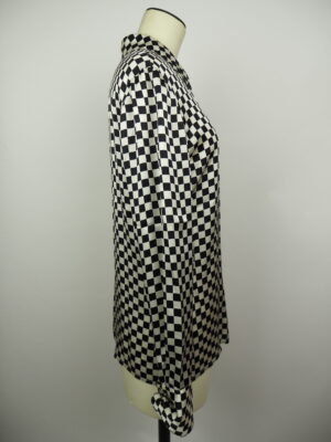 Versace Black/White Checkered Shirt Size EU 40
