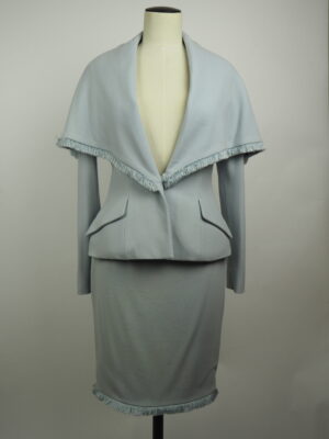 Dior Blue Wool Ensemble Size FR 36