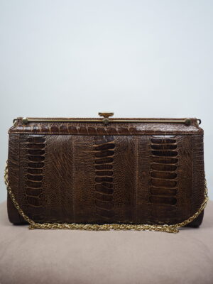 Vintage Brown Ostrich Leather Bag