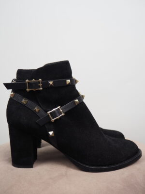 Valentino Black Suede Ankle Boots Size EU 38,5