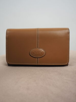 Tods Camel Leather Wallet