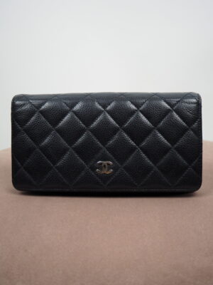 Chanel Black Quilted Leather Wallet