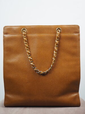 Chanel Camel Caviar Leather Tote Bag
