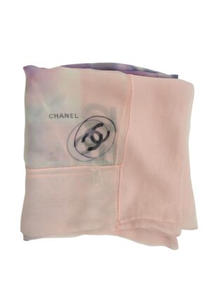 Chanel Pink Silk Scarf