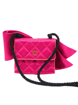 Chanel Pink Quilted Satin Bow Bag