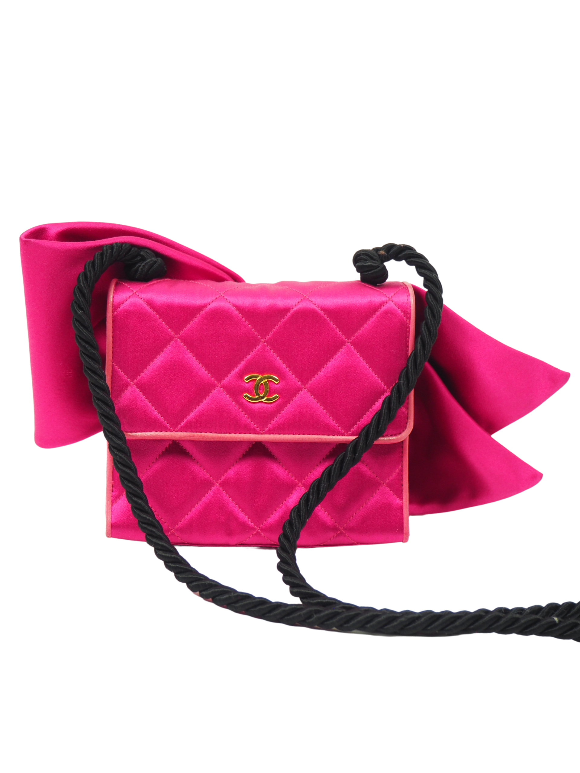  Chanel, Pre-Loved Pink Quilted Satin Bow Bag, Pink : Luxury  Stores