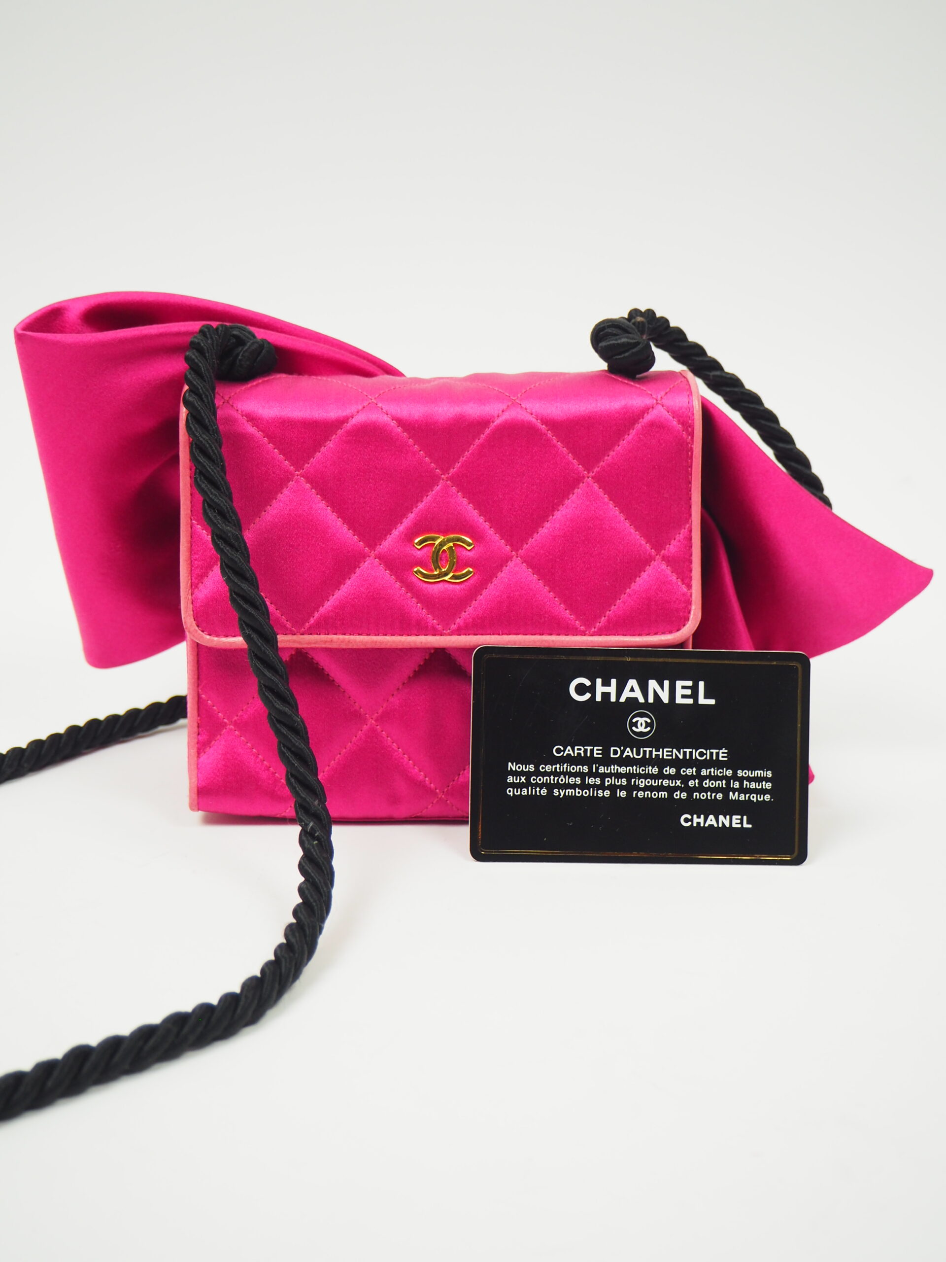 Chanel Pink Quilted Satin Bow Bag – Luxeparel