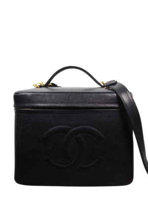 Chanel Black Caviar Leather Vanity Case