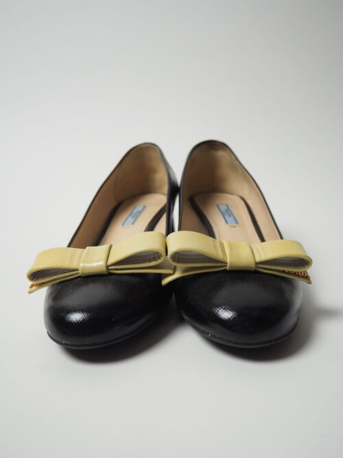 Prada Black Leather Heels Size EU 41 - Image 2