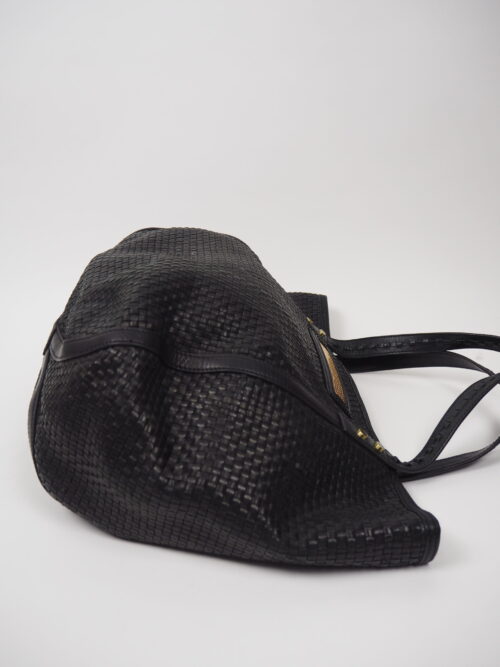 Clio Goldbrenner Black Leather Tote Bag - Image 4