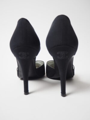 Chanel Black Fabric Heels Size EU 36