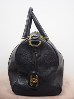 Chanel Black Caviar Leather Boston Bag
