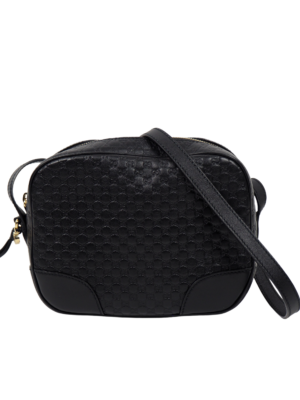 Gucci Black Leather GG Bree Crossbody Bag