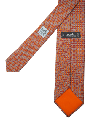 Hermès Orange Silk Tie
