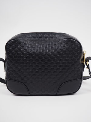 Gucci Black Leather GG Bree Crossbody Bag