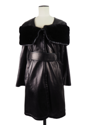 Jitrois Black Leather Coat Size EU 36