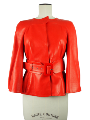 Jitrois Red Leather Jacket Size FR 38