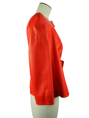 Jitrois Red Leather Jacket Size FR 38