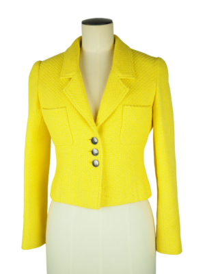 Chanel Yellow Wool Blazer Size FR 38