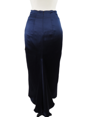 Anna Molinari Navy Silk Skirt Size IT 42