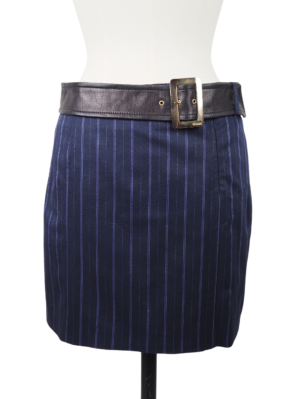 Versace Purple Wool Pinstripe Skirt Size IT 38